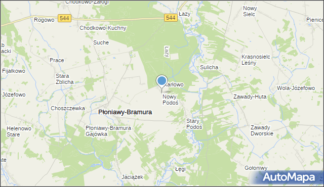 mapa Nowy Podoś, Nowy Podoś na mapie Targeo